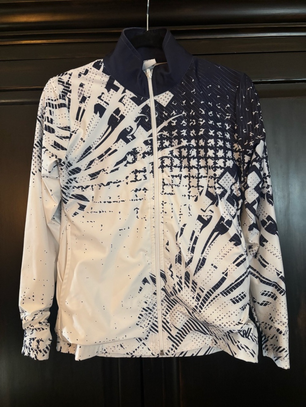 ICE Allstars warm up White and Navy Graphic Zip-Up Jacket